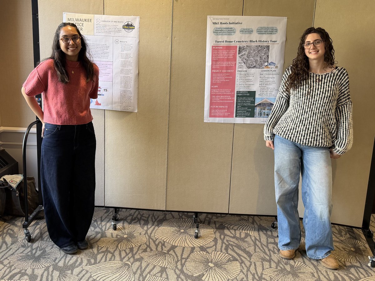 MUEducation's tweet photo. On Tuesday, we gathered for our Spring 2026 Educational Studies + MKE Roots Showcase. Students presented posters about their engaged internships at various sites around Milwaukee. https://t.co/7CEARVNKU2