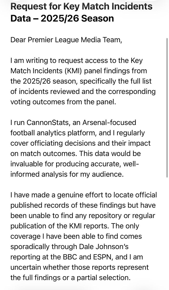 scottjwillis's tweet photo. Worth a try to ask the Premier League if they can share this information. If anyone has a good PL contact that can help I’d appreciate it. https://t.co/MmmsiPUaQS