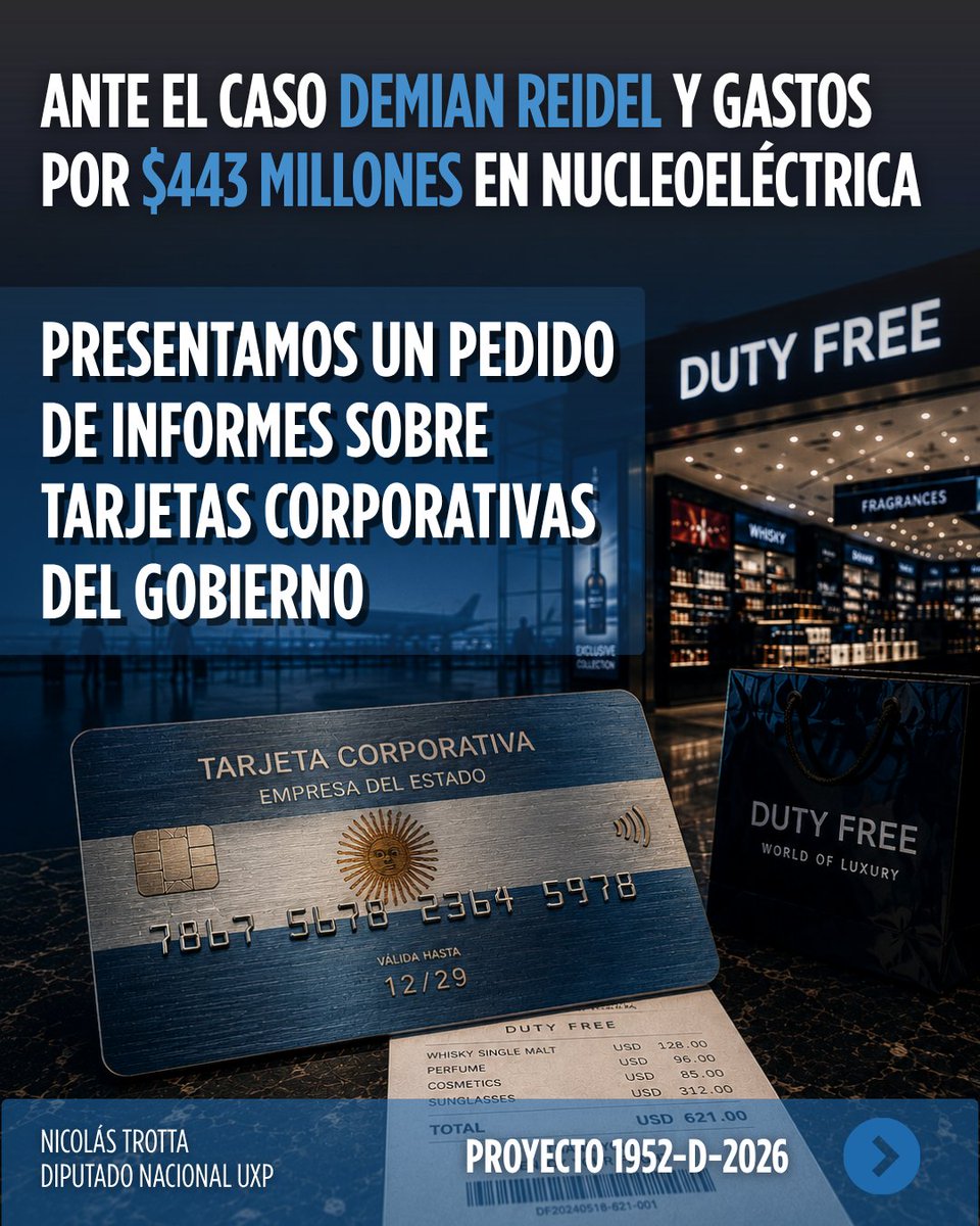 Más de 100 tarjetas corporativas activas. $443 millones en gastos. 
Consumos en más de veinte países y extracciones en el país y en el exterior por más de $50 millones.

Mientras el Gobierno habla de austeridad, activan el “modo Adorni” y realizan gastos en Free Shop, ropa,