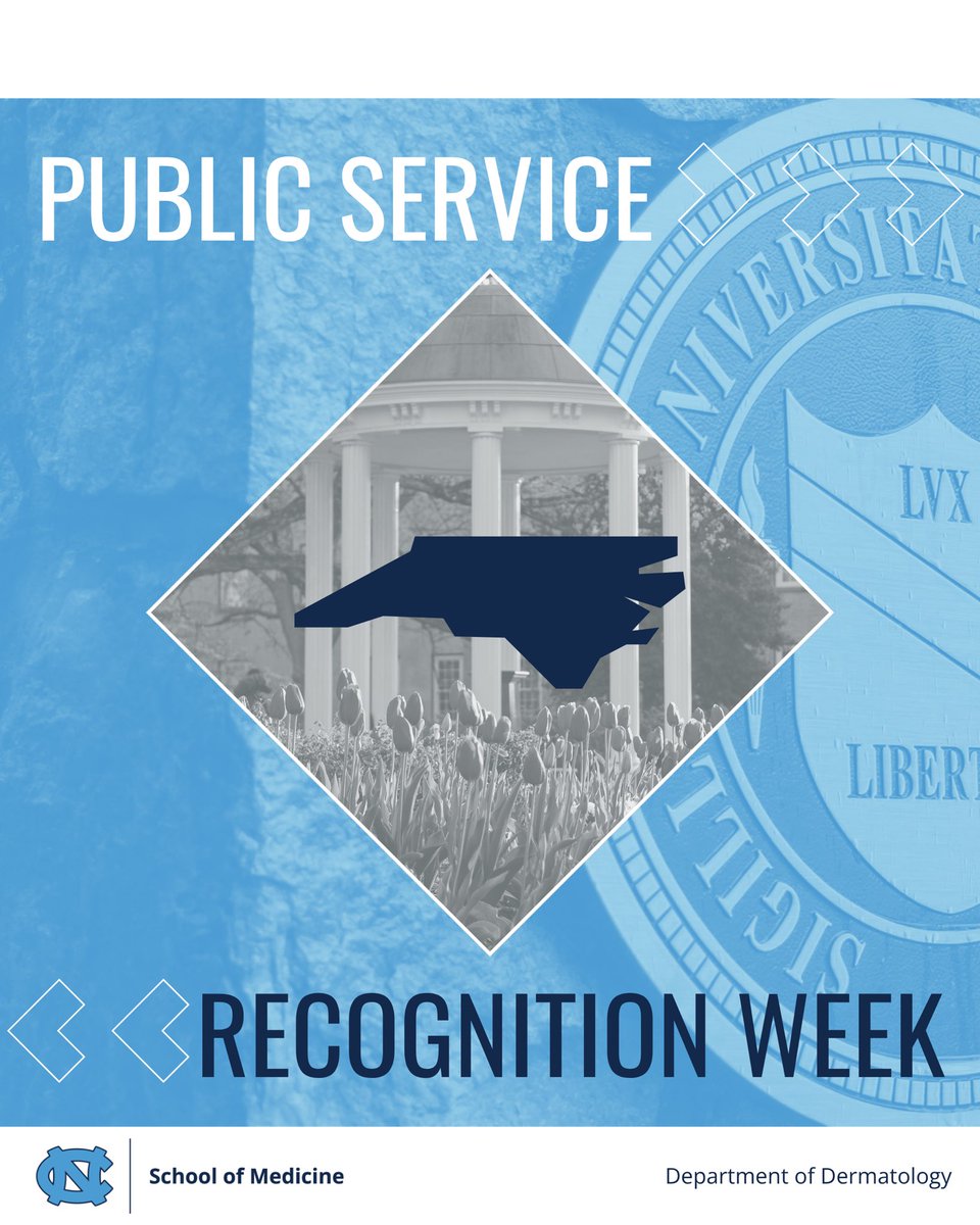 UNC_DERM's tweet photo. As the week draws to a close, we would like to highlight the public service workers within our department that help to keep UNC Dermatology moving forward. All members of our department are dedicated to advancing education and the health and well-being of North Carolinians. https://t.co/HxAK5x6DBG