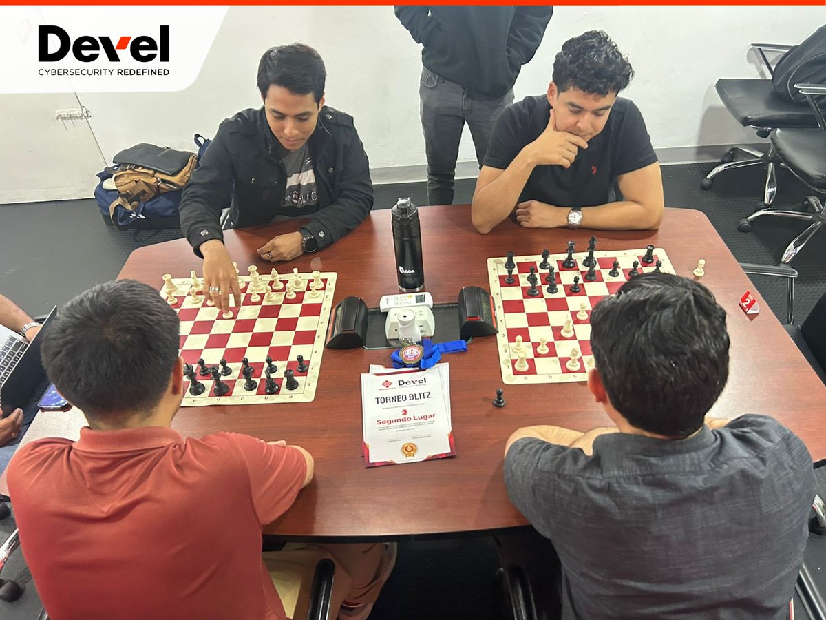 develsecurity's tweet photo. In cybersecurity, every move matters.

Our internal chess tournament in Guatemala, El Salvador, Honduras and Dominican Republic brought together strategy, patience, and critical thinking in a great competitive environment. 

Congratulations to everyone who participated. https://t.co/6uOgsj8HW2