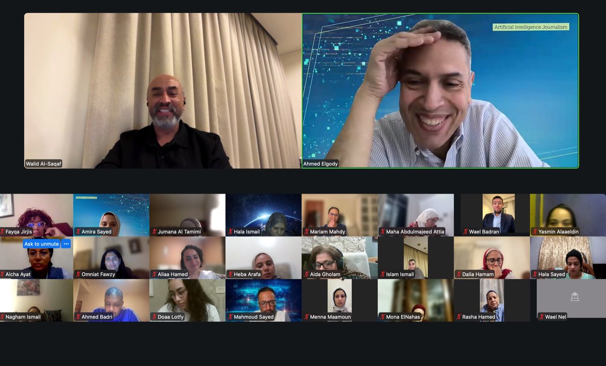 PDPAUC's tweet photo. We were pleased to host expert Dr. Walid Al-Saqaf, Associate Professor of Journalism at the Doha Institute for Graduate Studies, on Thursday, May 7, as part of the Expert Talk session for the “Introduction to AI and Ethics” course, https://t.co/0zvphMCh03
