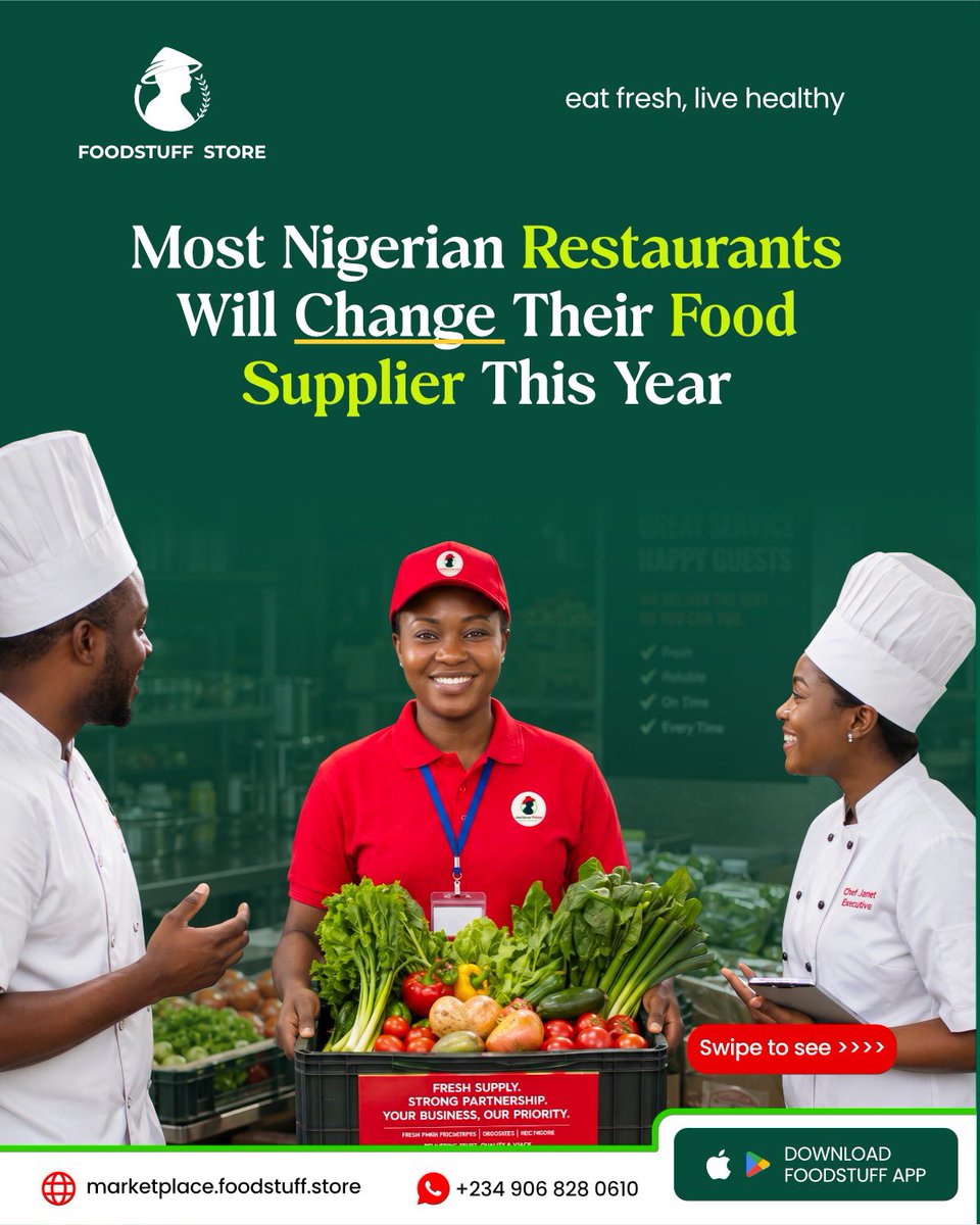FoodstuffStore's tweet photo. Nigerian restaurants are switching suppliers this year. The question is, switching to what? #FoodstuffStore https://t.co/L6RhBO7SNm