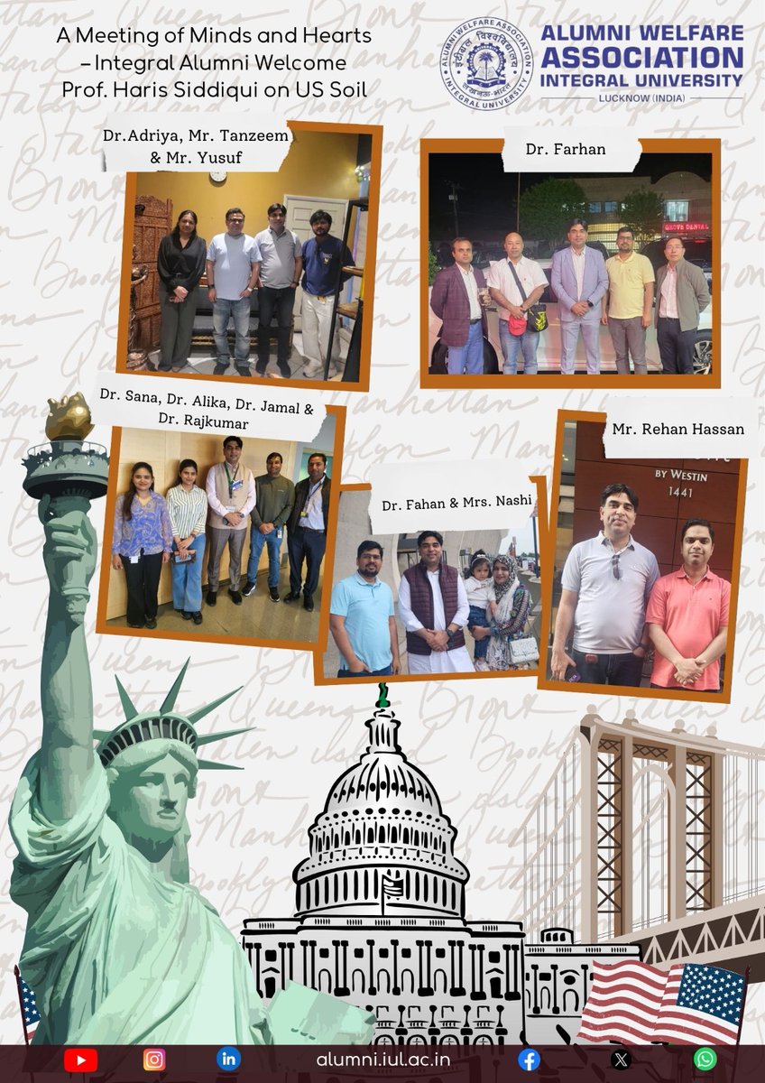 IntegralAlumni's tweet photo. A beautiful "Meeting of Minds and Hearts" as Integral University alumni in the USA welcomed Registrar Prof. Mohammed Haris Siddiqui. A proud moment to reconnect, share visions, and strengthen our global bond.  #IntegralUniversity #Alumni #USA #GlobalImpact https://t.co/srgtmsmgAe