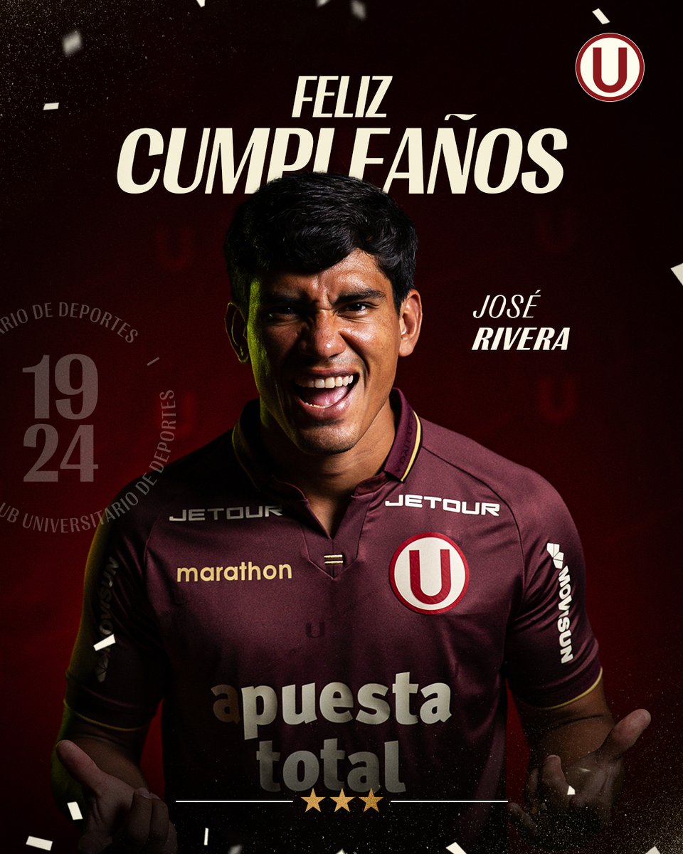 ¡𝗙𝗲𝗹𝗶𝘇 𝗱𝗶́𝗮, «𝗧𝘂𝗻𝗰𝗵𝗲» ! 🎂🕸️⚽️

Hoy está de cumpleaños José Rivera Martínez, delantero de nuestro primer equipo y tricampeón nacional con la Ⓤ.

🏆 2023, 2024 y 2025