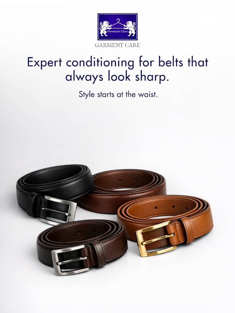 GarmentCareLTD's tweet photo. A well-kept belt says more than you think. Keep every detail polished with expert garment care.

Book our service today,  click the link in bio ⬆️ 

#garmentcareltd #leatherworks #belt #leatherrestoration #professionaldrycleaners https://t.co/F757mletpf