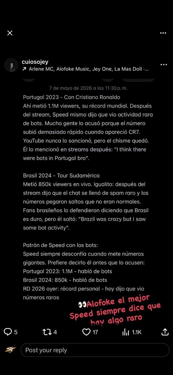 SwatGG_'s tweet photo. @criminalgod_ Mira mi niño , speed hizo lo mismo con ronaldo como si tambien le metio bots ya eso esta raro de speed https://t.co/1LBtQOogvx