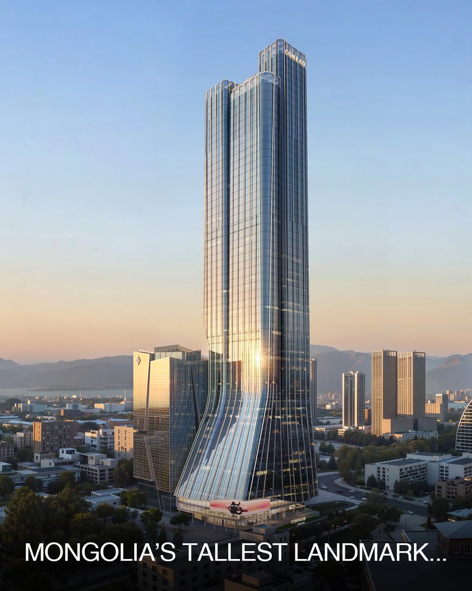 aedas_archite's tweet photo. 𝗔 𝗯𝗼𝗹𝗱 𝗻𝗲𝘄 𝗶𝗰𝗼𝗻 𝗿𝗲𝘀𝗵𝗮𝗽𝗶𝗻𝗴 𝗨𝗹𝗮𝗮𝗻𝗯𝗮𝗮𝘁𝗮𝗿'𝘀 𝘀𝗸𝘆𝗹𝗶𝗻𝗲

Mongolia's tallest landmark, Eco Tower One, brings modern elegance to the heart of the city.

Project: Ulaanbaatar Eco Tower One
Design Architects: Executive Director Kelv https://t.co/XdFWHIlLXq