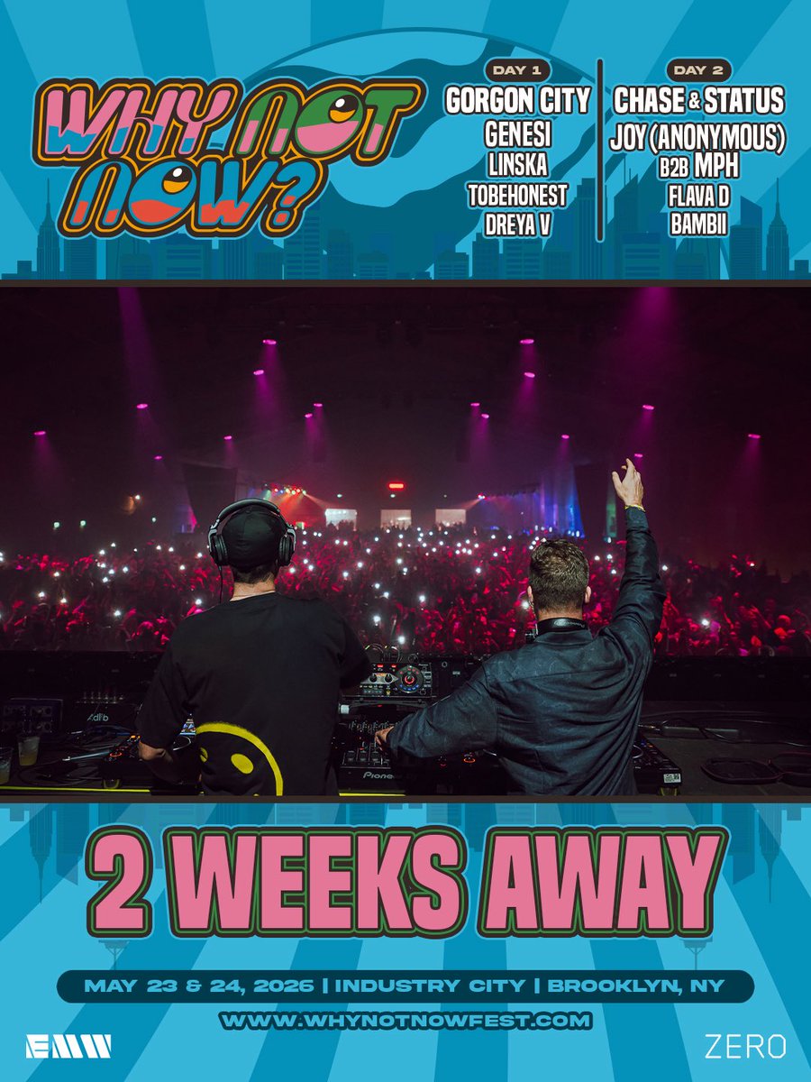 whynotnowfest's tweet photo. two weeks till industry city turns into the place to be 🕺

memorial day savings end sunday at midnight → https://t.co/BMoyPcrMQo 🎟️ https://t.co/Oa1fjuSStR