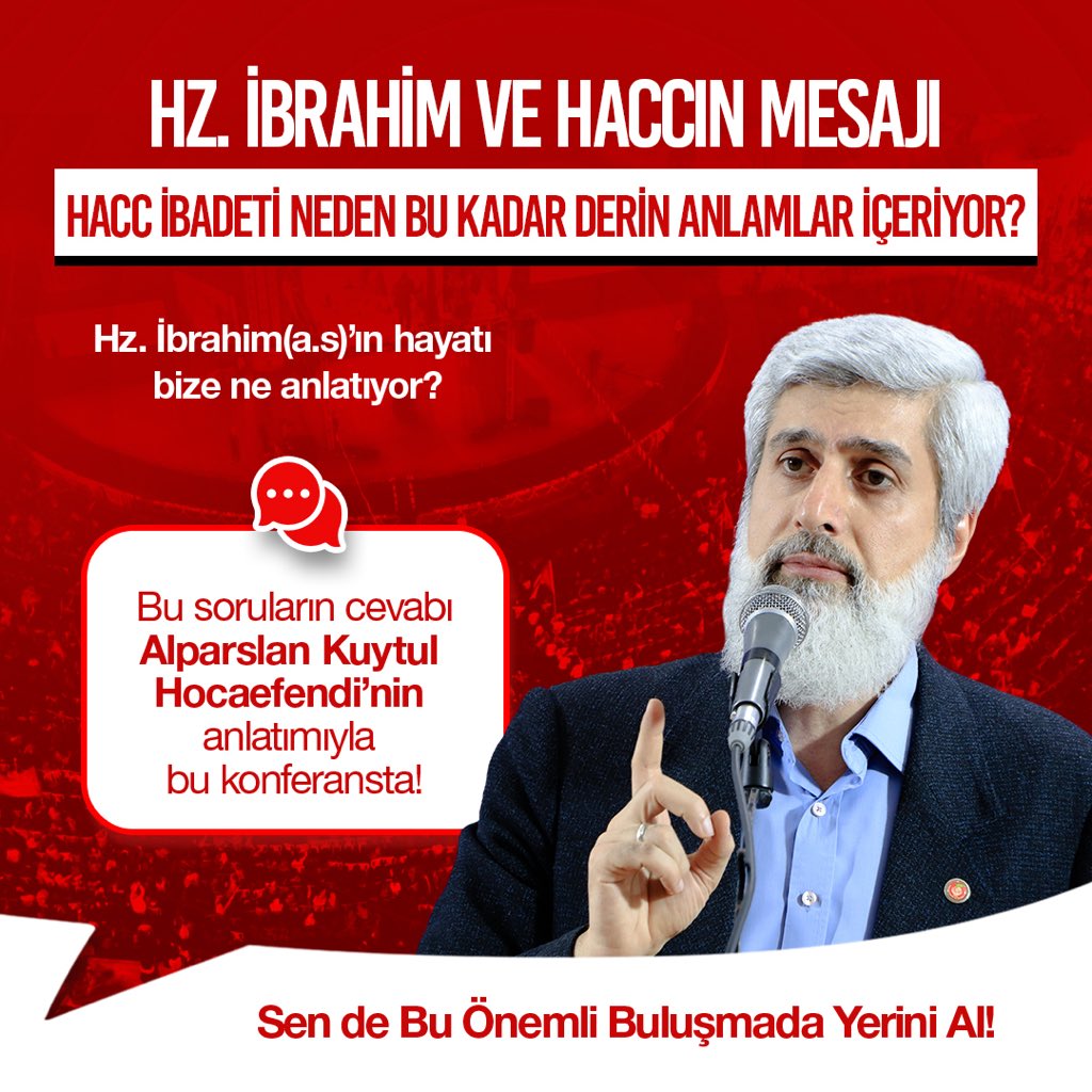 furkanhareketi's tweet photo. • Hz. İbrahim’in(as) hayatı bize ne anlatıyor? 
• Hac ibadeti neden bu kadar derin anlamlar içeriyor? 

Bu soruların cevabı Alparslan Kuytul Hocaefendi’nin anlatımıyla 9 Mayıs’ta bu konferansta! 

🕖 19.00
📍Mimar Sinan Açık Hava Tiyatrosu | Adana 

YarınAdana MimarSinandayız
#AdanadaBüyükBuluşma