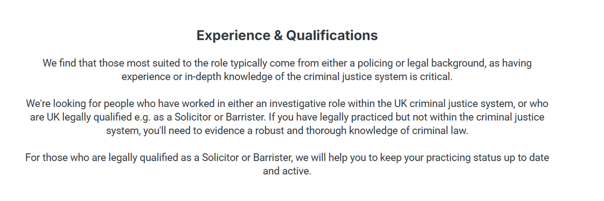 DebbieKennett's tweet photo. @EruthmaEruthmas @kynohy @ClarkeMicah The CCRC advertise jobs in policing magazines. They specifically say they are looking for case managers from a legal or policing background. They are all effectively marking their own homework. They need people from diverse backgrounds not groupthink. https://t.co/2fDloY6lbV https://t.co/yeW2CfvY7K
