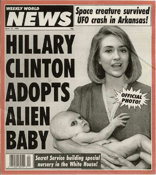 Anniebanananie1's tweet photo. Do the #UFOfiles have any updates on Hillary Clinton’s adopted alien baby?

Enquiring minds wanna know….
👽 https://t.co/yLDXXW4ipM