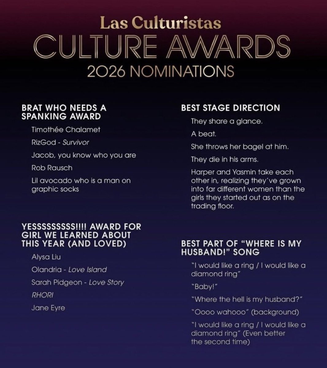 rach_6977's tweet photo. OLANDRIA HAS BEEN NOMINATED FOR A LAS CULTURISTAS CULTURE AWARD!! https://t.co/yvkti5nC9W