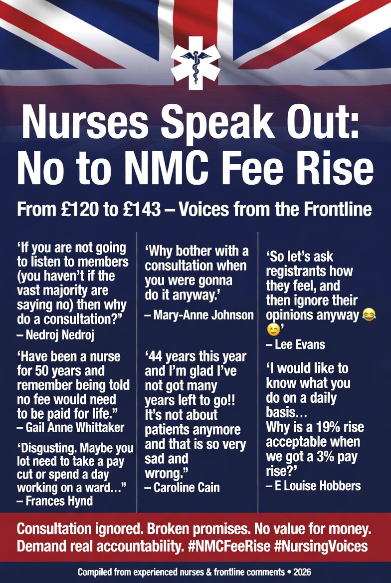 _nmcwatch's tweet photo. The response to the NMC fee rise continues - will anyone listen? #Handsoffourfees #educatenotlitigate #NMCNotFit #NoMoreCasualities #NoMeaningfulConsultation https://t.co/Yy57rIH5r9