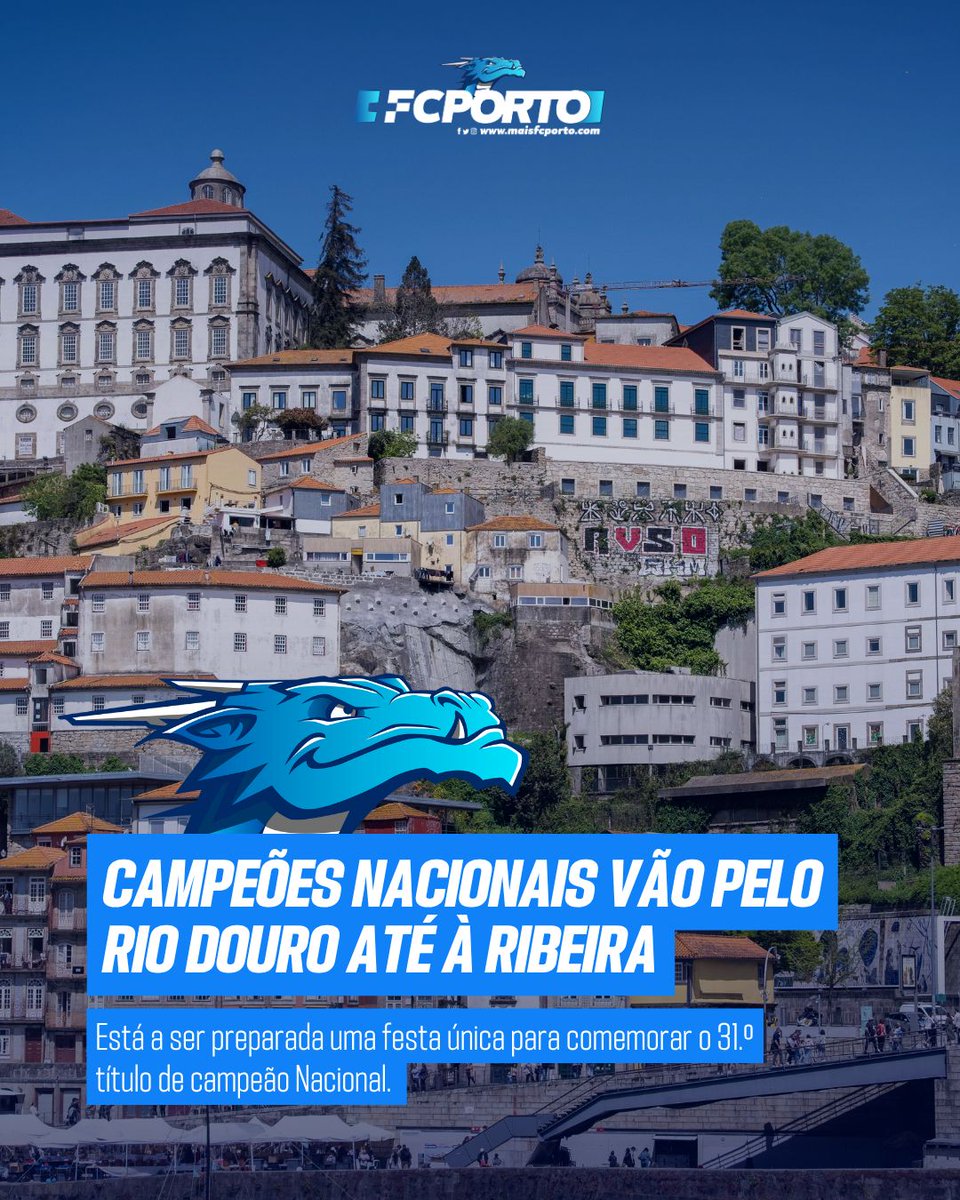 🤯 O ponto de partida de um sábado memorável será o Estádio do Dragão, local onde se disputa o último jogo do Campeonato, frente ao Santa Clara, findo o qual será entregue o troféu aos novos Campeões.

A partir daqui a festa azul e branca sai do Dragão e espalha-se pelo Porto.