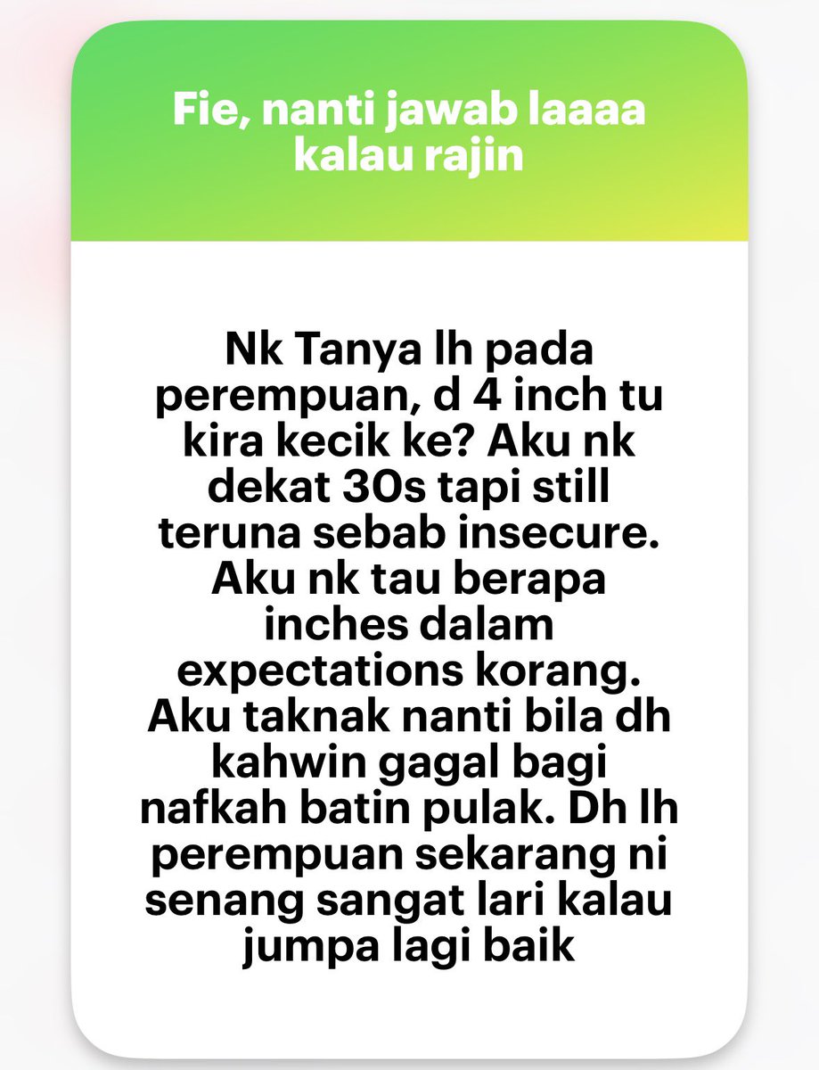perempuanmahal's tweet photo. 4-4.5 inch average malaysian guy. Takyah fikir la anon pasal tu. Do all your best and pray to get a good wife. Amin https://t.co/gcS5P335UB