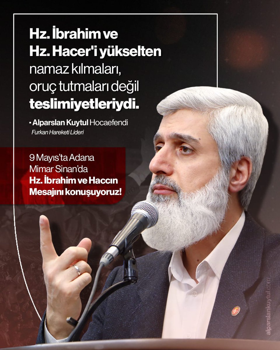 kuytulhoca's tweet photo. Yarın Sen de Davetlisin!

9 Mayıs'ta Adana Mimar Sinan'da Hz. İbrahim ve Haccın Mesajını konuşuyoruz!

YarınAdana MimarSinandayız
#AdanadaBüyükBuluşma https://t.co/wfgXaFZrNB