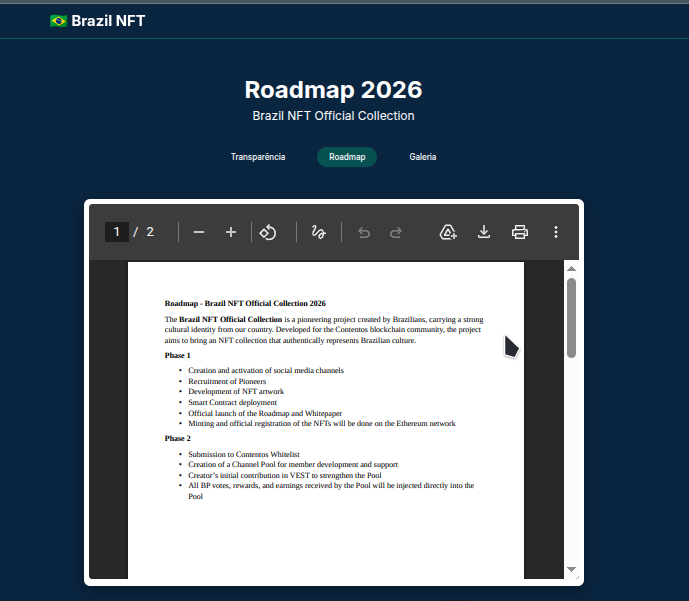BrazilPfp's tweet photo. Transparency Portal Page Update
New sessions and improved navigation
by #BrazilNTFOfficialCollection
#COStv #Contentos #TradeyAI https://t.co/bKUmAC4ENa