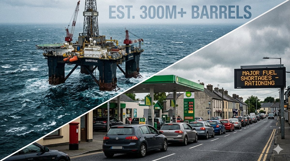 Irishchannell's tweet photo. Millions of Barrels of Oil Off Our Coast — So Why Are We Facing Fuel Shortages?

The Silent Wealth: #Ireland’s Energy Security at a Crossroads - #irish #news #iranwar

Article - https://t.co/ySD0Krlual https://t.co/JQ14PRHOHg