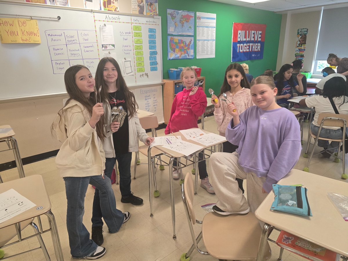 CheektowagaMS's tweet photo. Check it out! Ms. Santoro-Mol’s 5th grade general music class wrapped up their World Instruments unit by creating their own version of the traditional Irish “wooden” spoon instrument. Students had a blast composing rhythmic patterns and performing for their classmates! https://t.co/3Id9KQeZ5g
