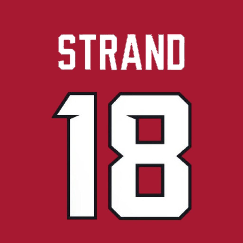 nfl_jersey_num's tweet photo. Atlanta Falcons QB Jack Strand (@JackStrand5) is wearing number 18. Last assigned to Kirk Cousins. #DirtyBirds https://t.co/u0sYY5V8pq