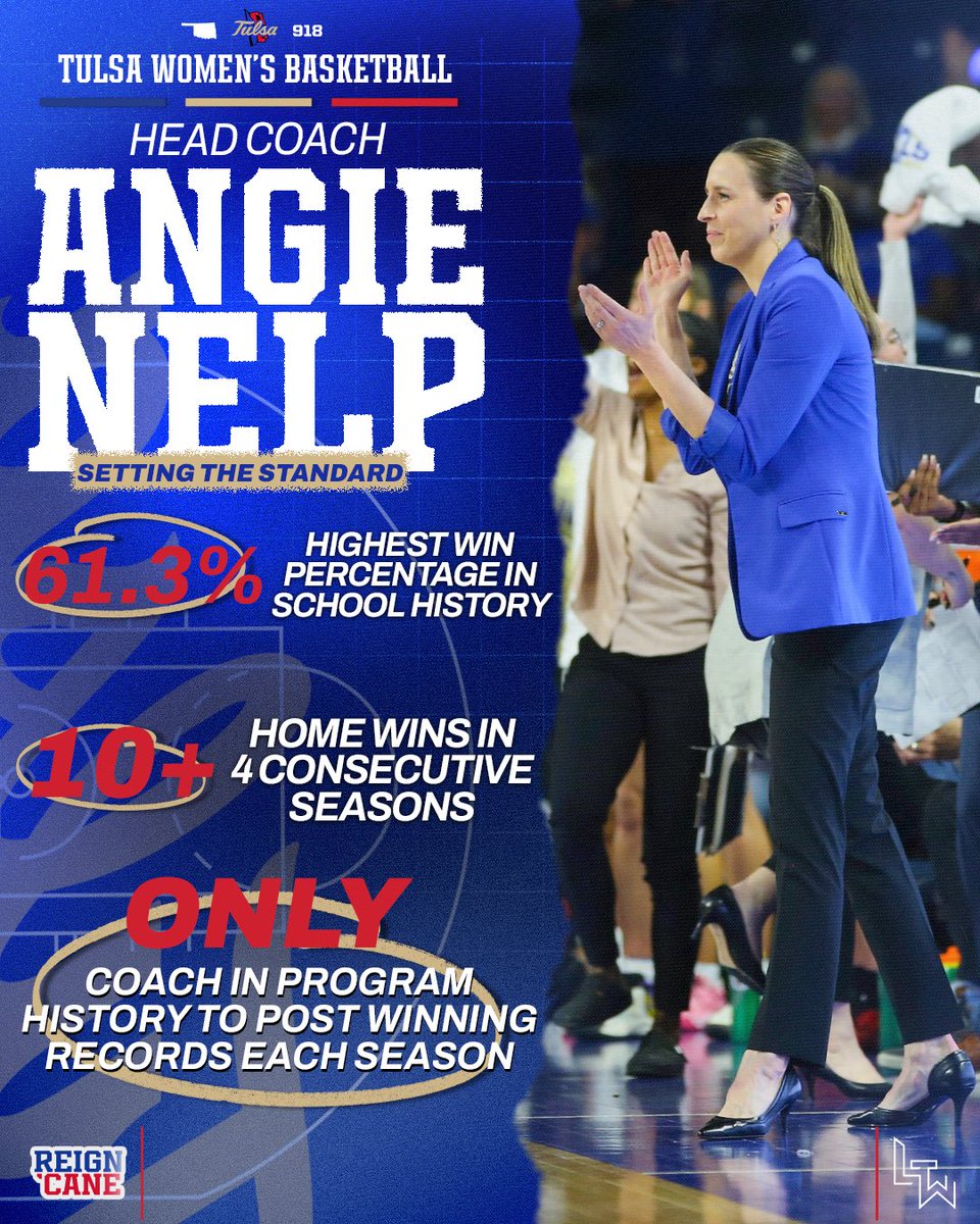 TulsaWBB's tweet photo. Elite Leadership. Elite Results.

The Nelp Era continues to set the standard! 

#LoveTrustWork
#ReignCane https://t.co/sBuwvv1OSo