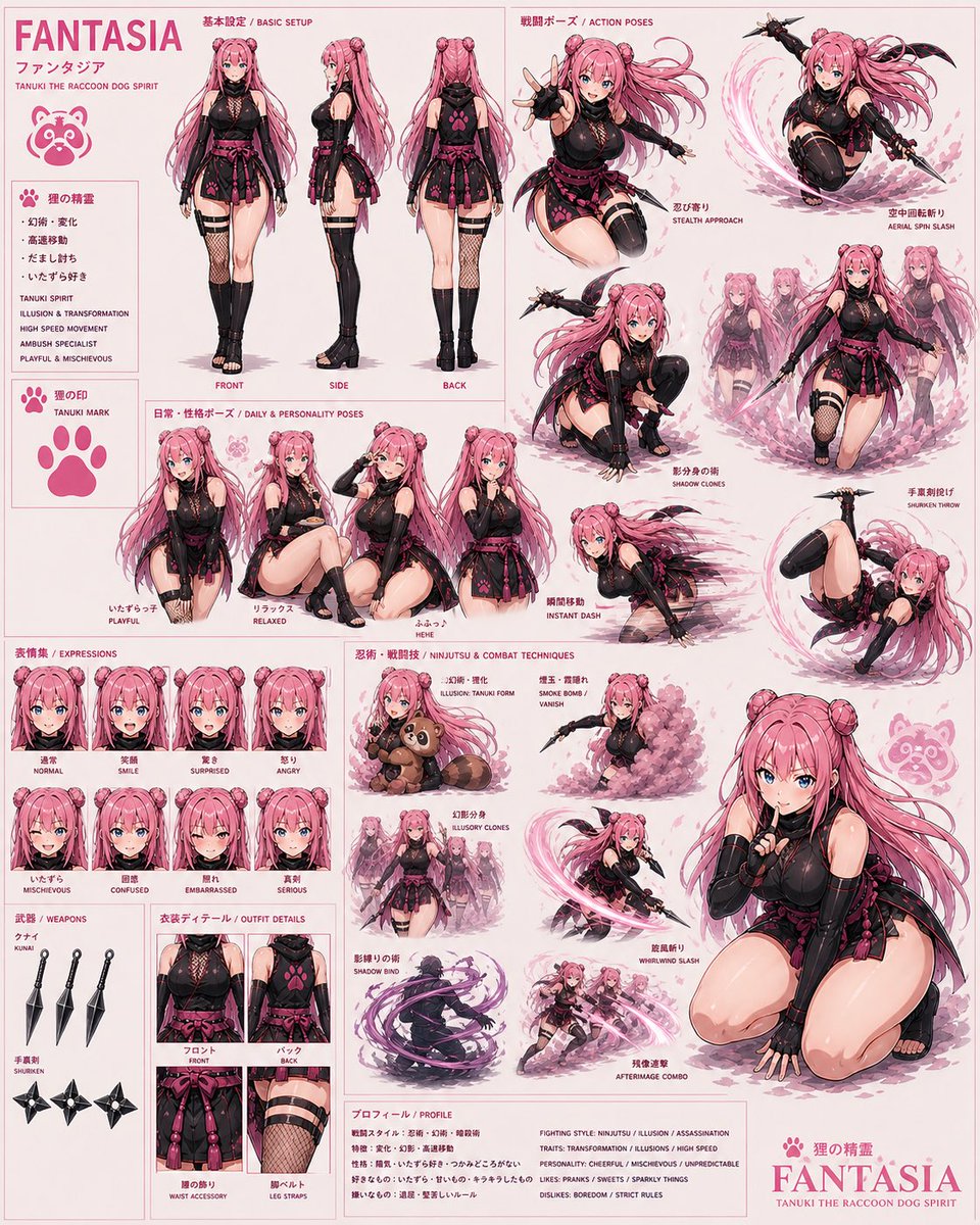 WaifuSpirit's tweet photo. Fantasia ✨🦝

The mischievous tanuki spirit of WAIFU SPIRIT
A playful illusionist kunoichi who hides deadly skill behind charm and chaotic energy. Master of deception and transformation magic
#WaifuSpirit #Fantasia #Anime #Manga #OriginalCharacter #Kunoichi #Yokai #AnimeArt #OC https://t.co/PqpAnzDyym