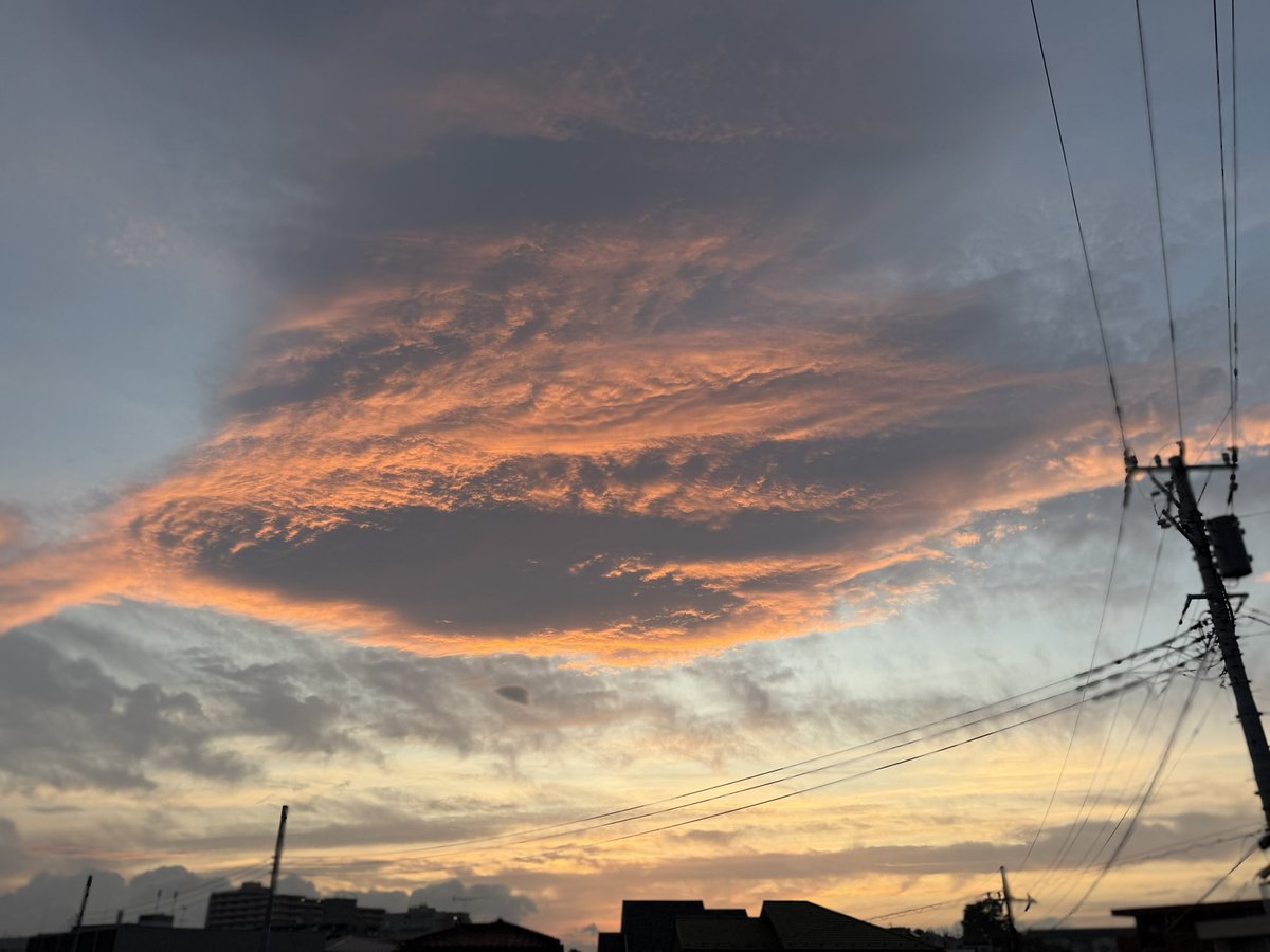 今日の帰り道
途中でバイクを止めて
写真を撮った

私が立つ位置から
北西方向
好きな人が いる方向でした

不思議な形をしてました
海を泳ぐ魚のようにも見え
空を飛ぶ鳥のようにも見え
風にそよぐ葉っぱにも見えました

でも、その色が
不思議な魅力がありました

私の大好きな人みたいです♥️