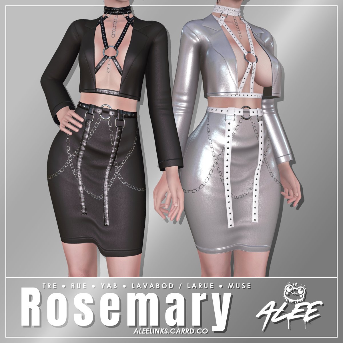 aleegalvus's tweet photo. ROSEMARY is now live on my platforms,
l!nk in b!o 🖤

Two pieces, in the usual bodies.

For previews of sizes and dye / advanced dye possibilities, please check the replies!

#aleemods https://t.co/JkHYEAi5eK