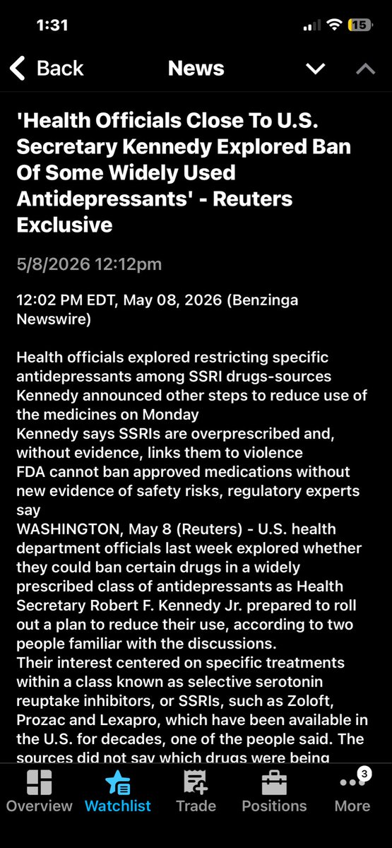 BillMiller32's tweet photo. $AXSM, Makary, &amp; the FDA>Unless you believe all antidepressants are going away(insane🤓!), any deemphasis of SSRIs couldn’t help but be a massive boost to Auvelity as the much more rapid acting, more effective, &amp; safer alternative. Would just catalyze the current transition! $XBI https://t.co/wIA2826DxM