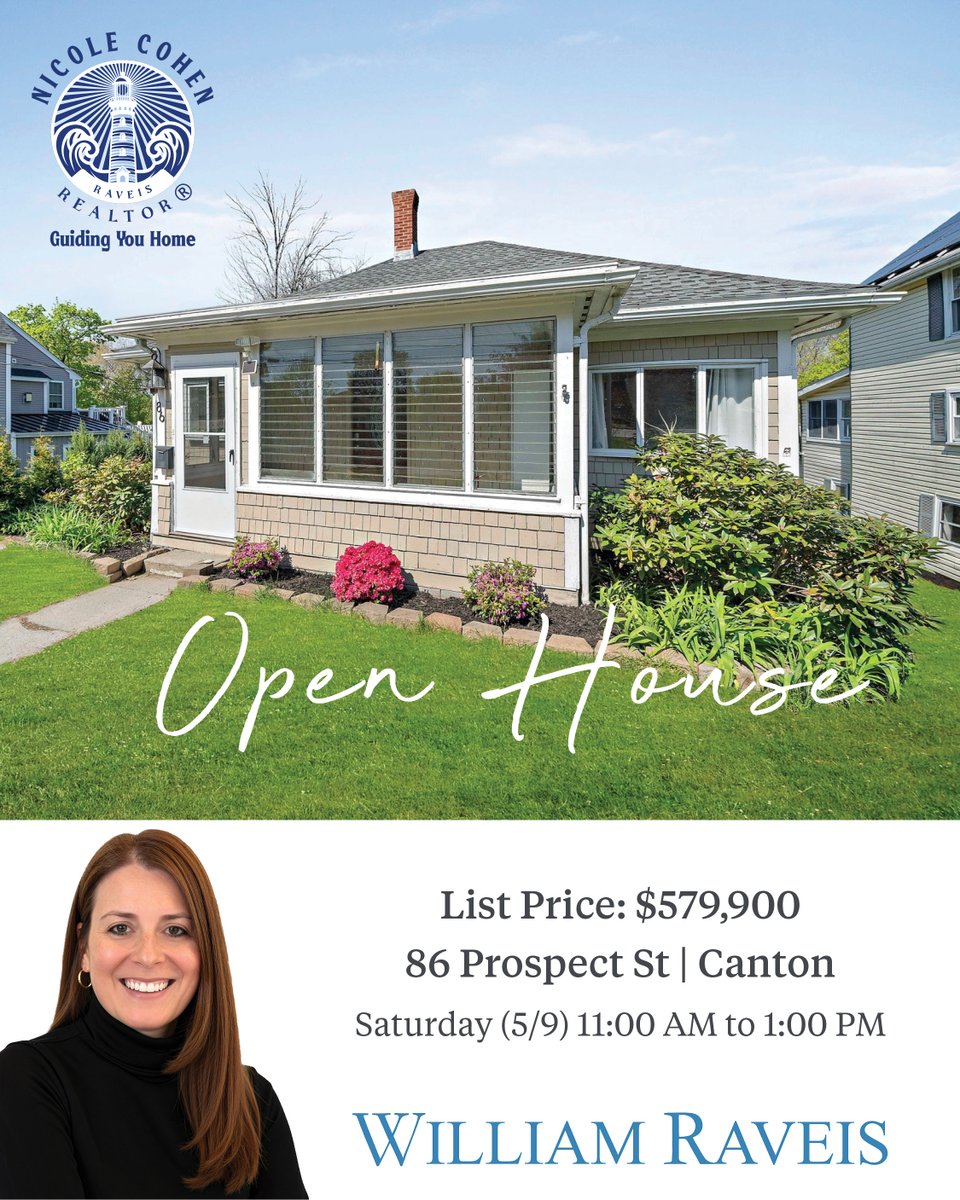 NicoleCohenRE's tweet photo. 🏡 Open House in Canton!
📍 86 Prospect St
 💰 $579,900
Fantastic opportunity to own a 3/4-bedroom Ranch in one of Canton’s most desirable neighborhoods! ✨
🛏️ 3 Bedrooms + flexible lower-level space
 🛁 2 Full Baths
 📐 ~1,500 Sq Ft https://t.co/HDAaYhgXtM