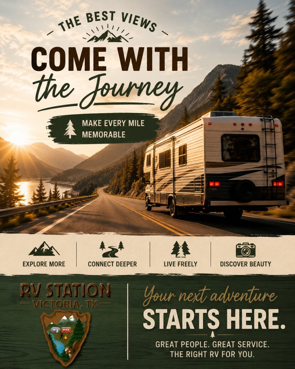 RVSVictoria's tweet photo. Open roads, mountain views, and endless memories! 🚐 It’s your next adventure waiting at RV Station Victoria.

Check us out! 🔗 https://t.co/WoMo8Lzams

#RVStation #RoadTripReady #RVAdventure #ExploreMore #CampingLife https://t.co/L25EsPOrxN