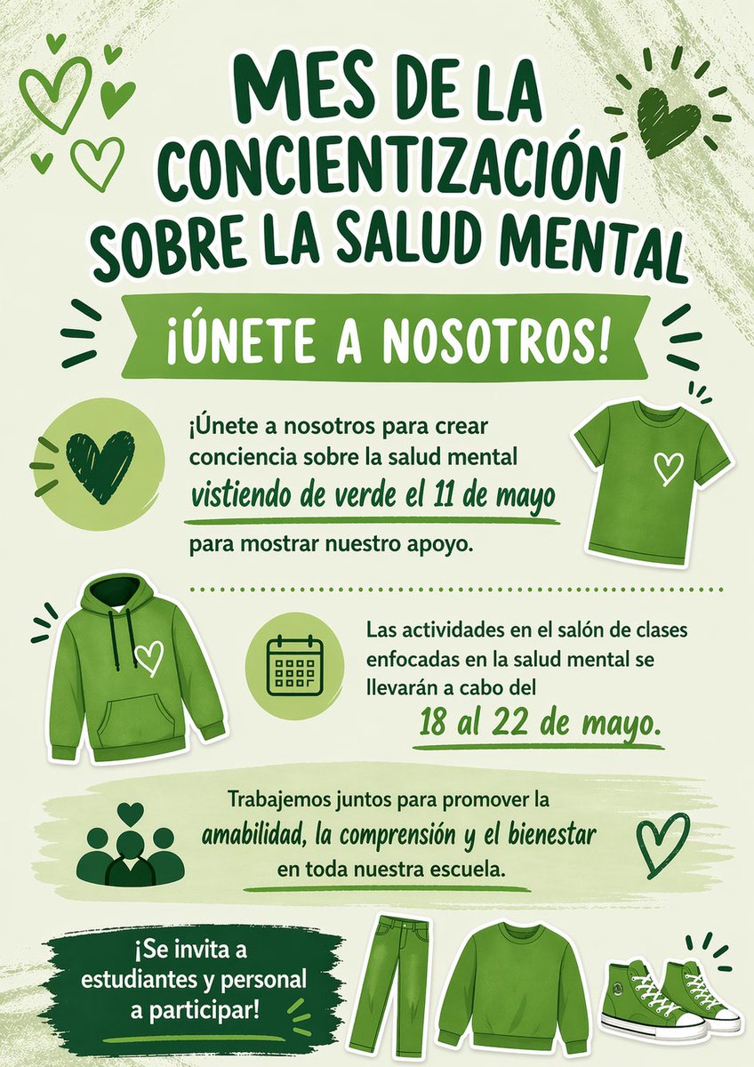 JODavisES1's tweet photo. Don’t forget we are celebrating #MentalHealthAwareness month all month long! Monday we are wearing 🟢GREEN🟢 to spread awareness! #JODsquad https://t.co/HYmtoOlomm
