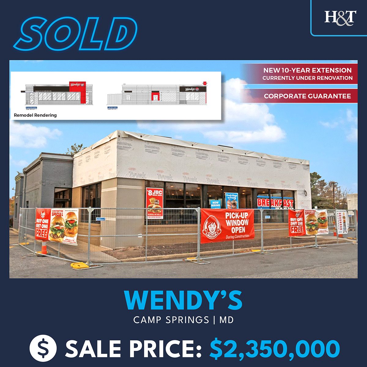 Kyle Danielson of Horvath &amp; Tremblay sells Wendy's in Camp Springs, MD for $2,350,000. buff.ly/l1sbInH