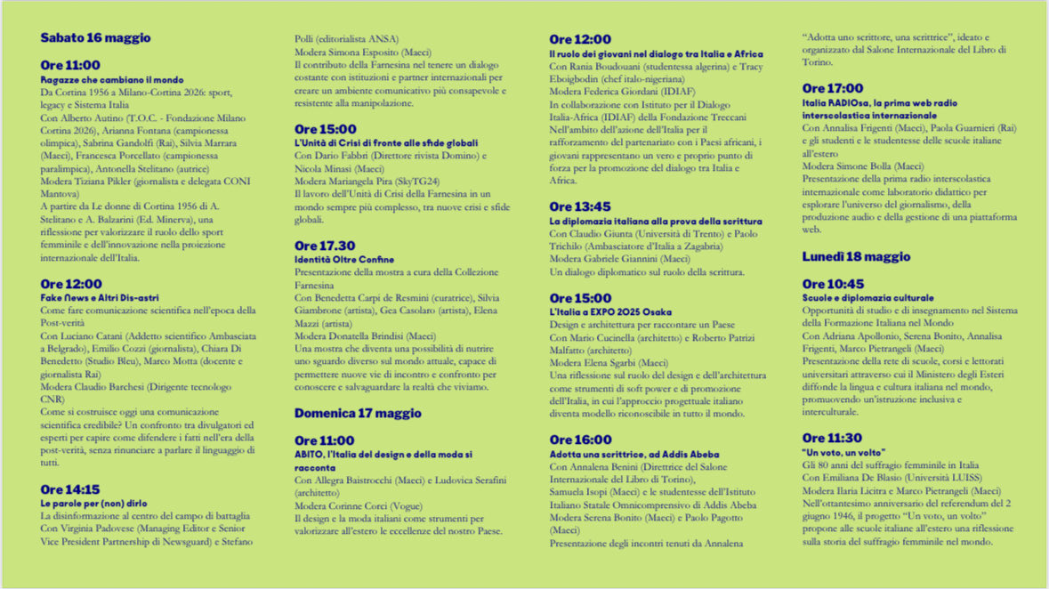 larosa_filippo's tweet photo. La #Farnesina al @SalonedelLibro 

Ecco il programma completo. Ce n’è per tutti i gusti. Vi aspettiamo!

https://t.co/7dLIcZeF5L https://t.co/oMUXO0dRuF