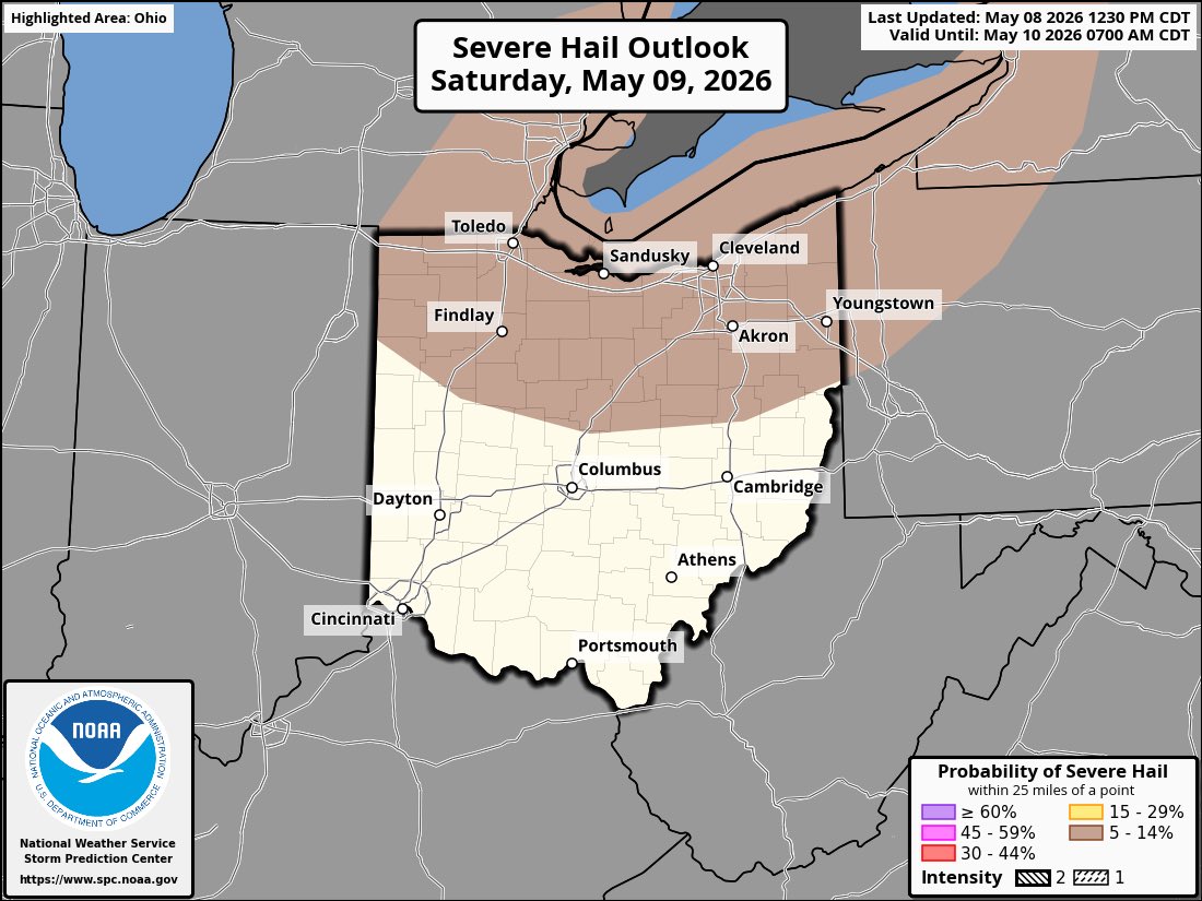 Marginal risk of severe storms tomorrow across northern Ohio! Damaging ...