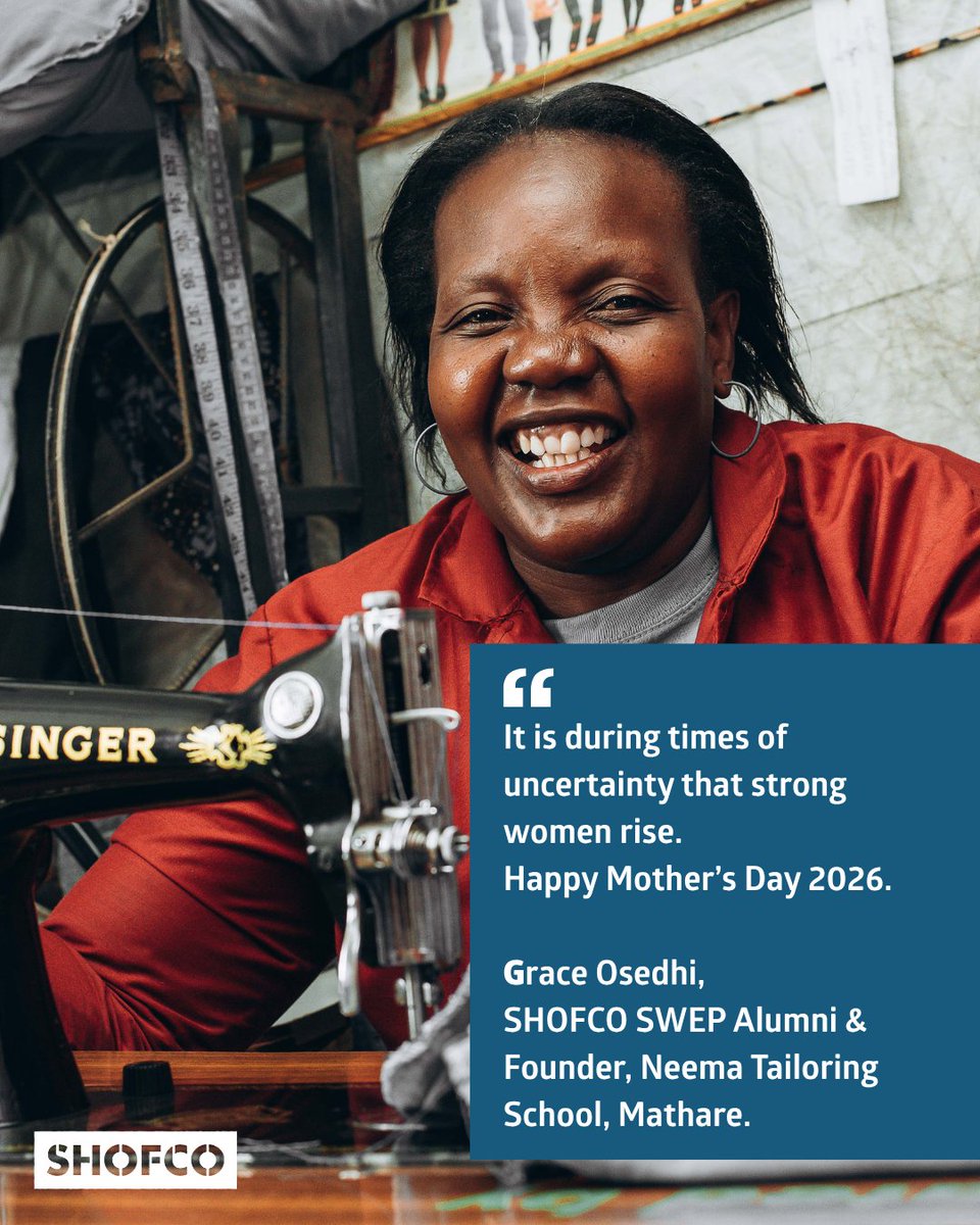 hope2shine's tweet photo. This 𝐌𝐨𝐭𝐡𝐞𝐫’𝐬 𝐃𝐚𝐲 𝐰𝐞𝐞𝐤, we’re celebrating mothers like 𝐆𝐫𝐚𝐜𝐞 𝐎𝐬𝐞𝐝𝐡𝐢, a community leader turning hardship into opportunity for others.
Grace founded Neema Tailoring School in Mathare after rebuilding her life as a widow. #YoungAfricaWorks #MothersDay2026 https://t.co/WJsXpcbIpY