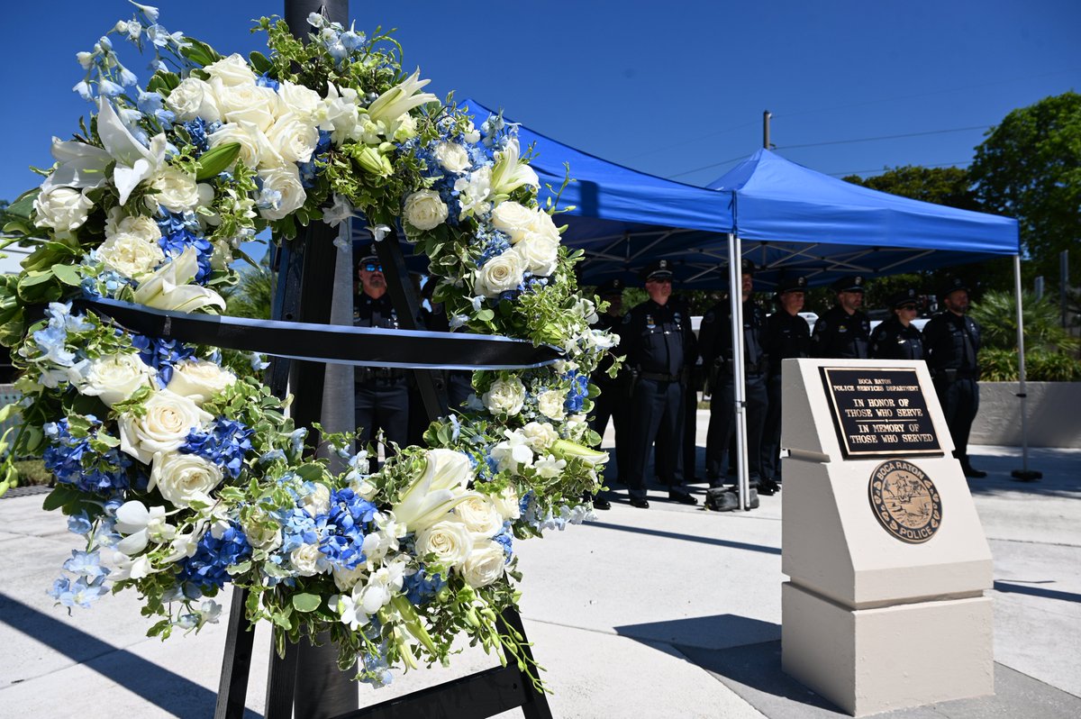 BocaPolice's tweet photo. As long as we remember them, they will never be forgotten.

Today we gathered with the community at our Police Memorial to honor law enforcement officers who have made the ultimate sacrifice.💙👮‍♀️👮‍♂️ https://t.co/Pt0si9kLOL