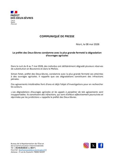 Image de l'actu de Préfet des Deux-Sèvres
