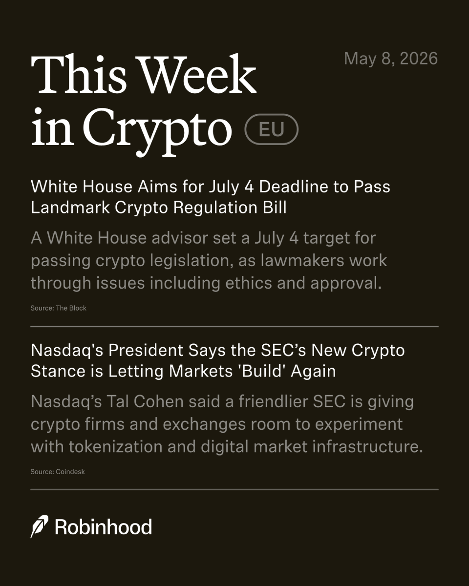 RobinhoodApp_EU's tweet photo. A new month, a few days in. #ThisWeekInCrypto https://t.co/CtTqaFY58j