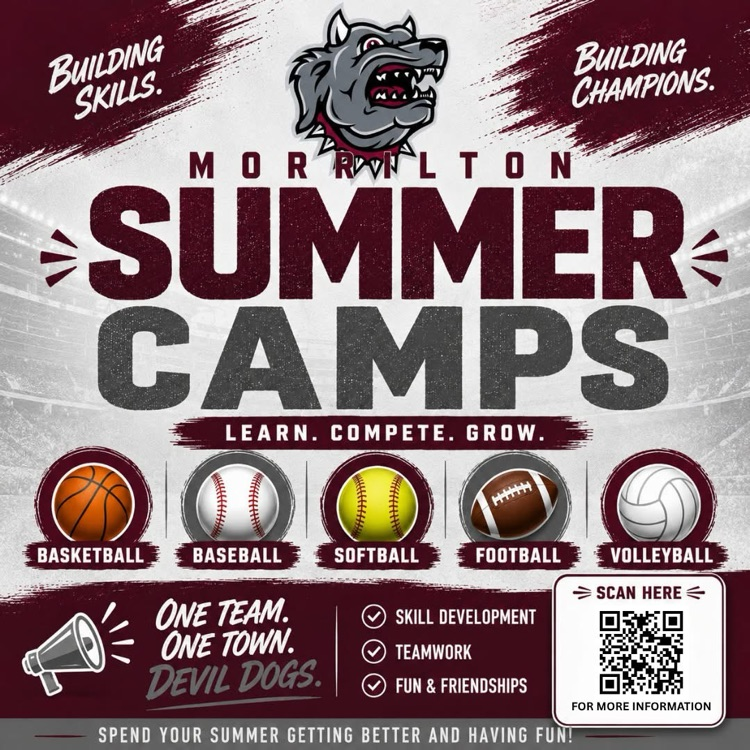 SCCSDDevilDogs's tweet photo. 🏆 Morrilton Devil Dog Summer Camps are about more than sports — they build skills, teamwork, confidence, friendships, and excellence! Come grow, compete, and have fun while learning what it means to be a Devil Dog! 

#DevilDogExcellence #LoveServeCare4People https://t.co/S9P3MfAQnq