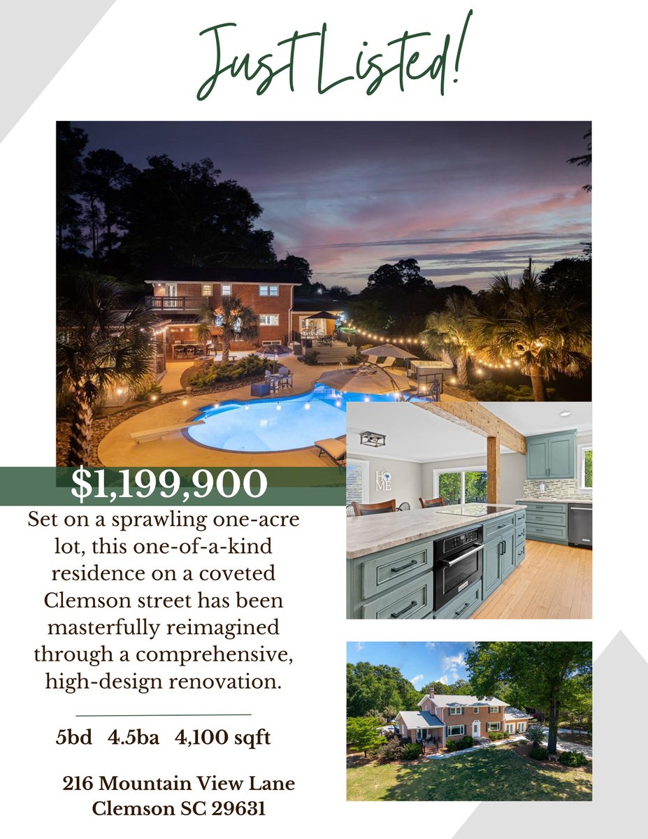 MonaghanCompany's tweet photo. Justin has just listed a premier residence on Clemson's desirable Mountain View Lane. Call him for all of the details! https://t.co/cxQdzkFknO