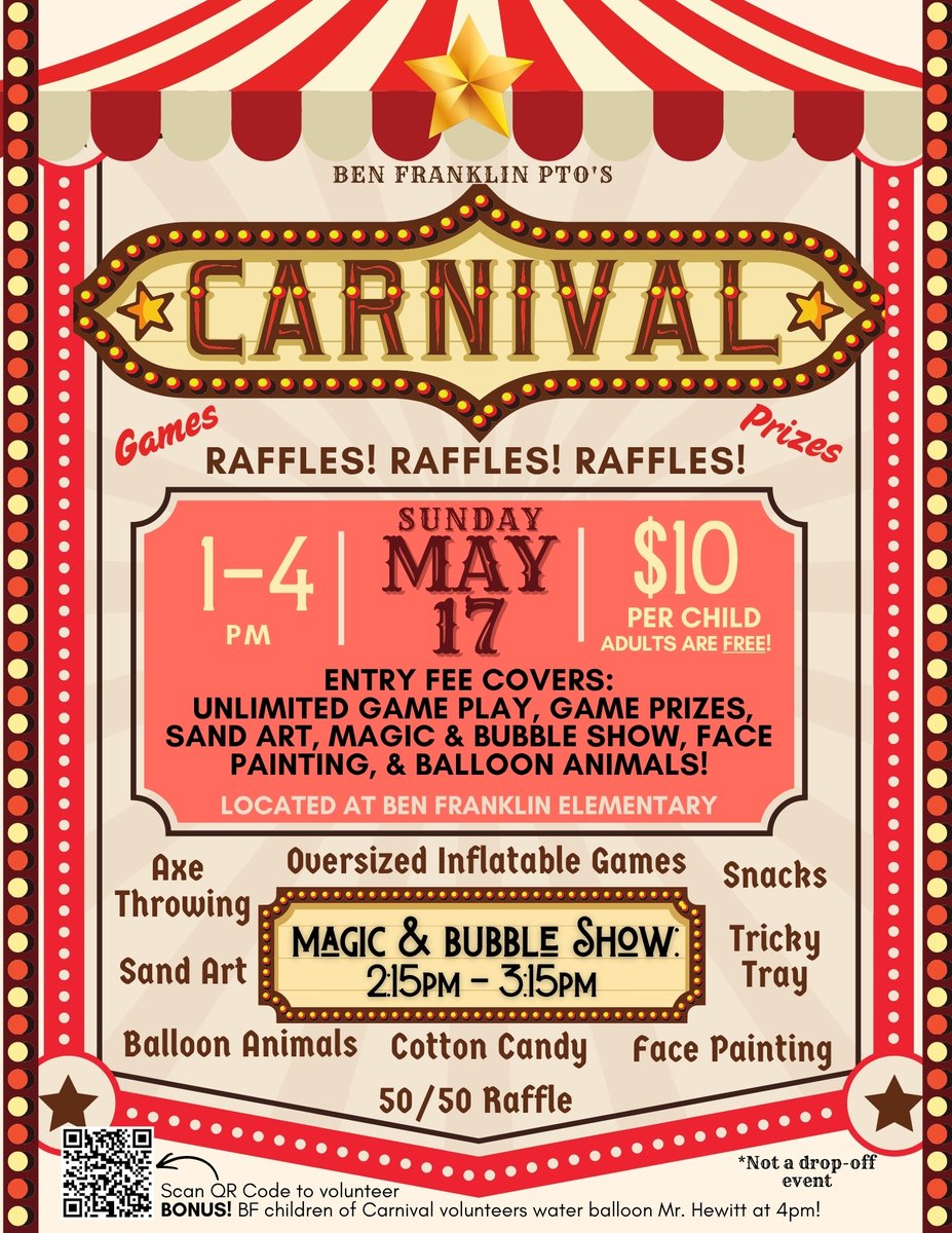 bfpto's tweet photo. Volunteer for this year's Carnival: https://t.co/k3eAxJkMgQ

BONUS perk: BF children of Carnival volunteers will get the chance to water balloon Mr. Hewitt at the end of the event! https://t.co/5PokuWo5Lv