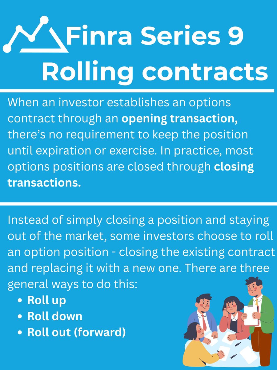 AchievablePrep's tweet photo. Do you know the difference between rolling up, rolling down, and rolling out in the FINRA Series 9? Save this post as a reference to help you pass with confidence!

Visit https://t.co/tocH3ZOdi8 and start studying smarter today!

#FINRA #Series9 #finance #FinanceExams #OnlinePrep https://t.co/jigaj4OApL