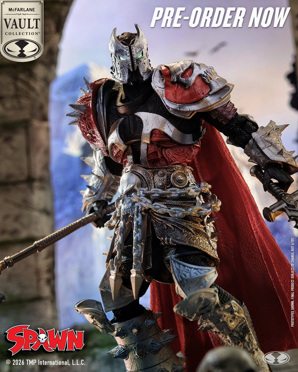 Medieval Spawn (McFarlane Vault Collection) is available for pre-order NOW at select retailers! ➡️ bit.ly/MedievalSpawnM…

7" McFarlane Vault Collection action figure includes a sword, hammer, and base

#McFarlaneToys #Spawn #SpawnUniverse #VaultCollection