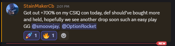 OptionRocket24's tweet photo. $CSIQ 

https://t.co/Gnuslg3M1a

50% OFF MONTHLY FOR THE FIRST 10 SUBS!!!!

WE EAT OFF EVERY SECTOR!!! https://t.co/Cb62gZSPwg