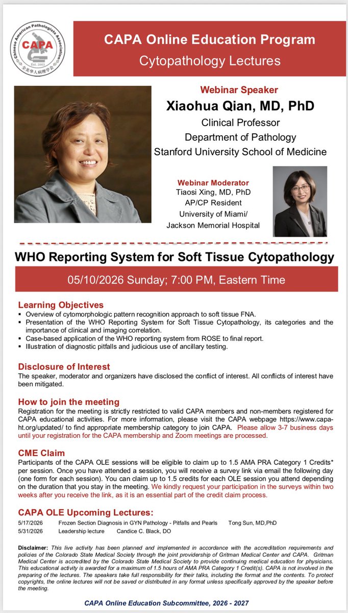 Chinese American Pathologists Association tweet media