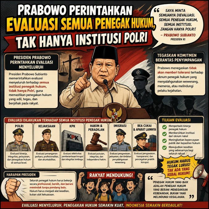 VoxShield72's tweet photo. Prabowo bilang, semua penegak hukum wajib dievaluasi! 💪 Dengan langkah ini, kita harap keadilan makin nyata. Yuk, dukung perubahan demi Indonesia yang lebih baik! 🇮🇩✨ https://t.co/JEm8Gzl61D