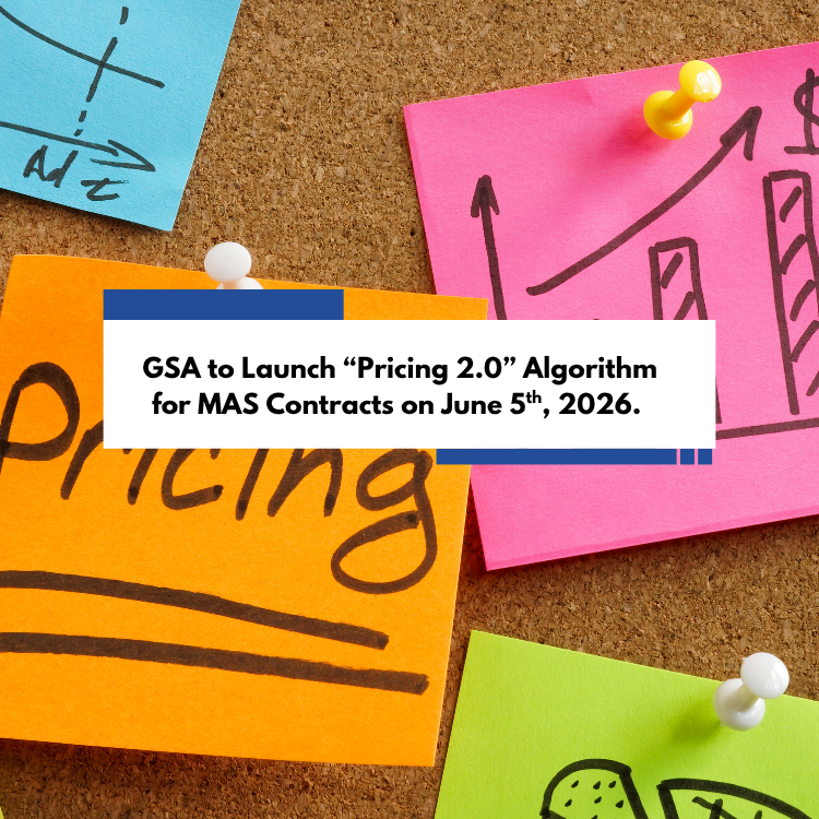 Winvale's tweet photo. Attention MAS contractors: On June 5th, GSA will roll-out "Pricing 2.0," their new algorithm for MAS contract pricing. Learn more here: https://t.co/skXTi4UGnP #gsa #pricing #procurement #govcon https://t.co/ctvhbWWiOM