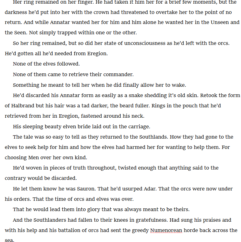 willowaus1's tweet photo. #SaurondrielFest Day 7: Kidnapping
I meant to post this yesterday and did not. I've shared other parts of this before and one day I will actually finish it.
But 'what if Annatar halted Galadriel's jump and kidnapped her afterward' is what this is...
#annatariel #haladriel https://t.co/lnsBLvP1zj
